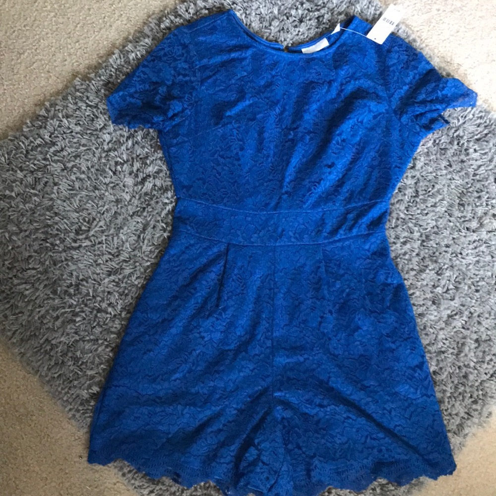 Lace blue romper brand new
